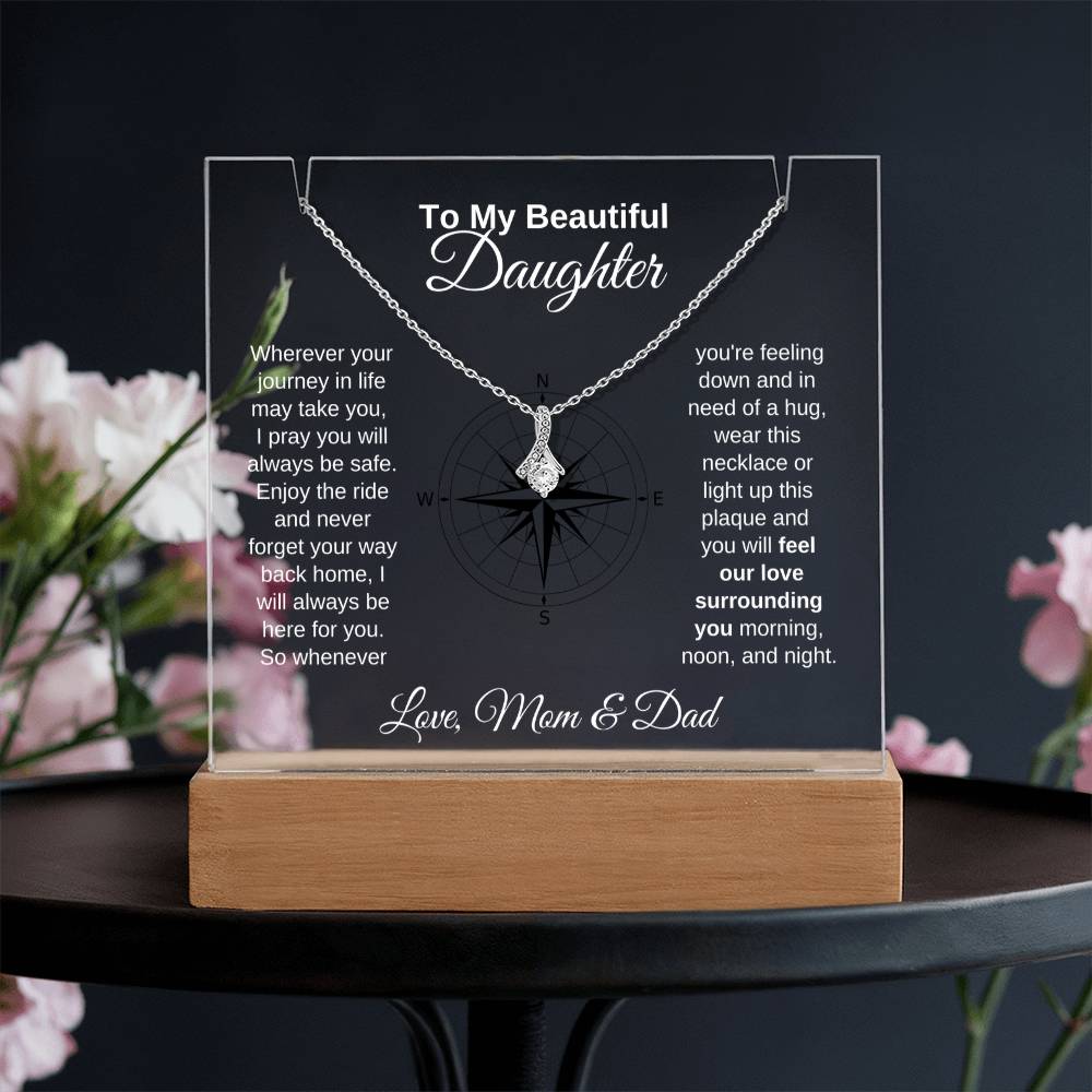 To My Daughter-Personalized  Keepsake  Acrylic and Alluring Necklace 9