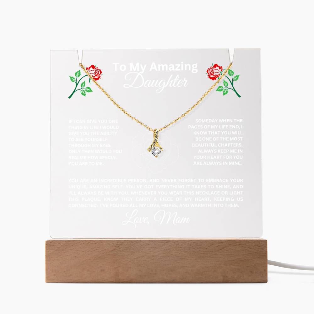 To My Daughter-Personalized  Keepsake  Acrylic and Alluring Necklace 56
