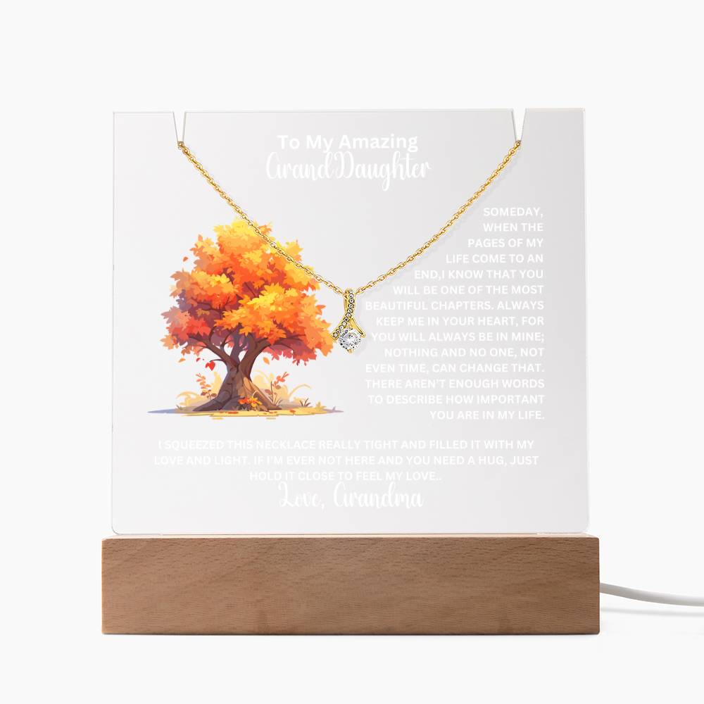 To My Granddaughter-Personalized  Keepsake  Acrylic and Alluring Necklace 43