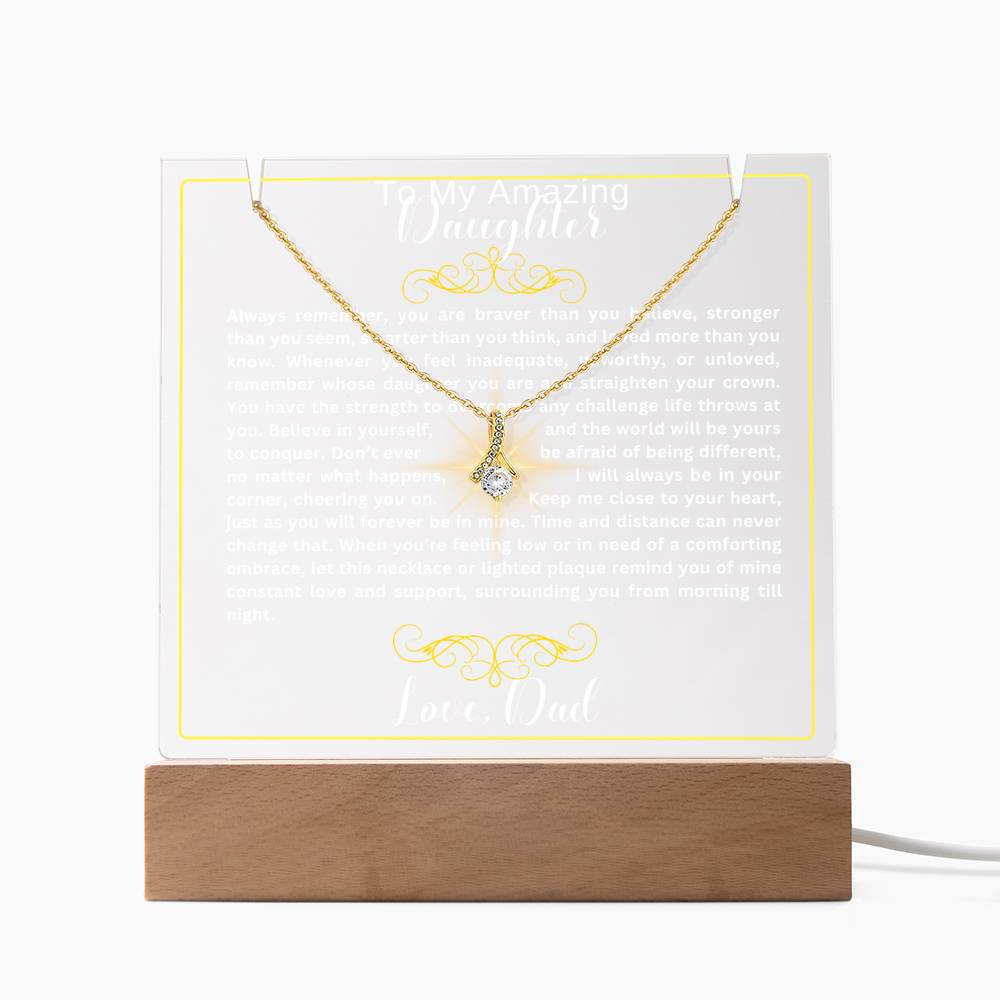 To My Daughter-Personalized  Keepsake  Acrylic and Alluring Necklace 74