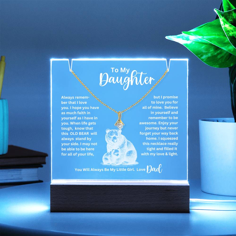 To My Daughter- Personalized  Keepsake  Acrylic and Alluring Necklace 80