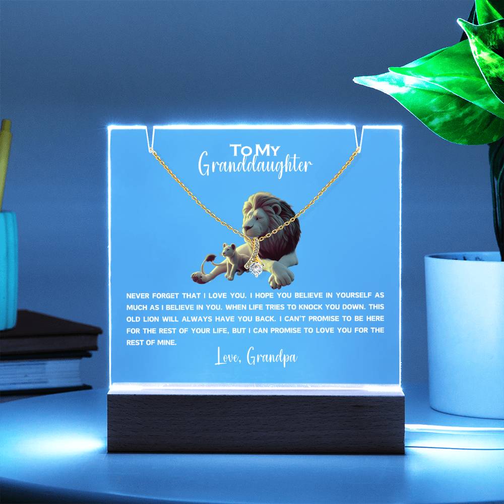 To My Granddaughter-Personalized  Keepsake  Acrylic and Alluring Necklace 86