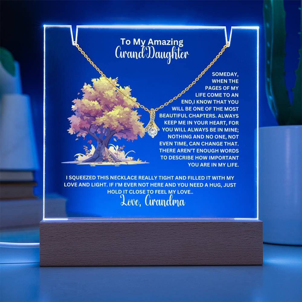 To My Granddaughter-Personalized  Keepsake  Acrylic and Alluring Necklace 43