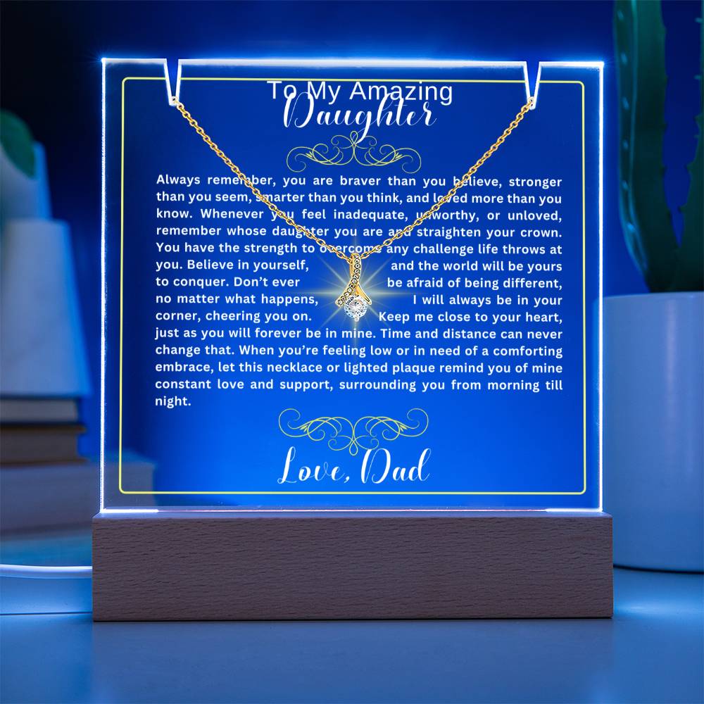 To My Daughter-Personalized  Keepsake  Acrylic and Alluring Necklace 74