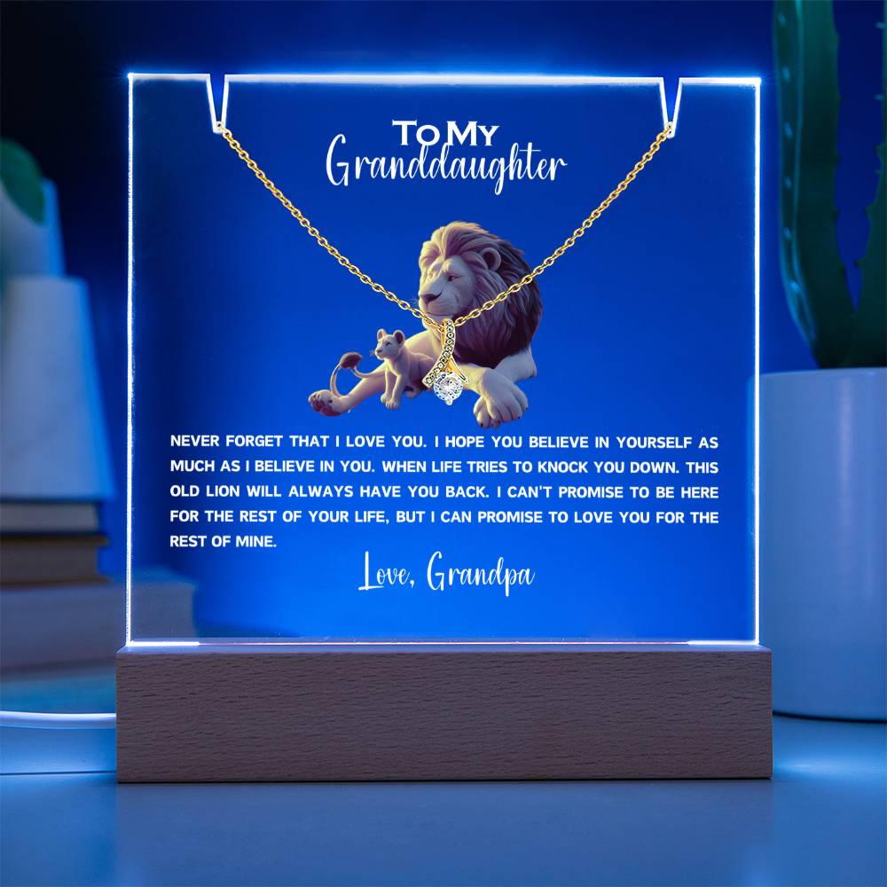 To My Granddaughter-Personalized  Keepsake  Acrylic and Alluring Necklace 86