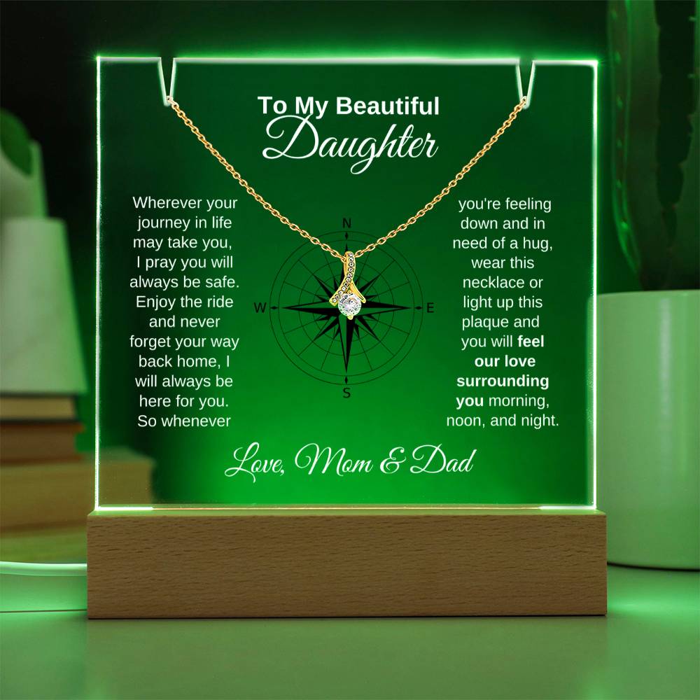 To My Daughter-Personalized  Keepsake  Acrylic and Alluring Necklace 9