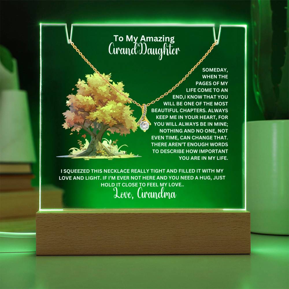 To My Granddaughter-Personalized  Keepsake  Acrylic and Alluring Necklace 43