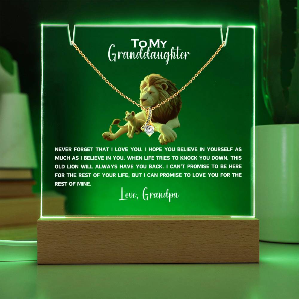 To My Granddaughter-Personalized  Keepsake  Acrylic and Alluring Necklace 86