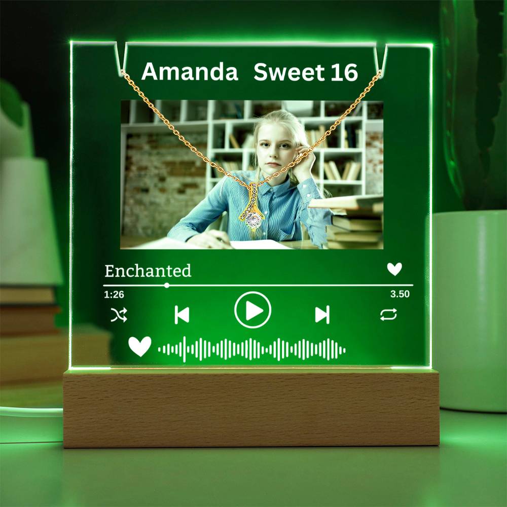 To My Daughter-Personalized  Keepsake  Acrylic and Alluring Necklace 215