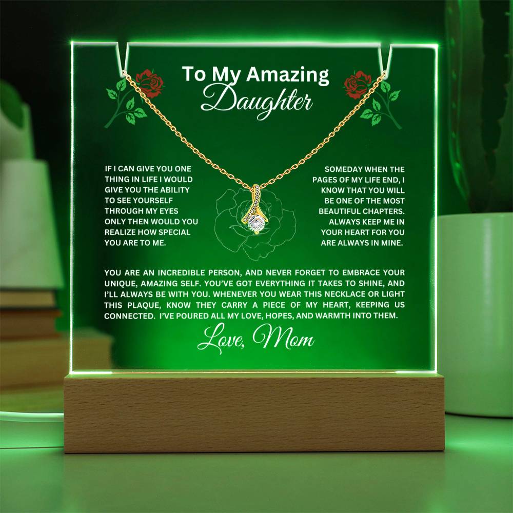 To My Daughter-Personalized  Keepsake  Acrylic and Alluring Necklace 56
