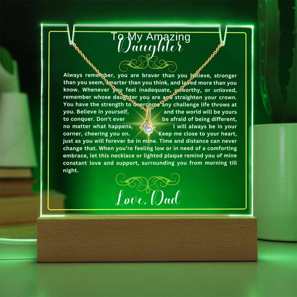To My Daughter-Personalized  Keepsake  Acrylic and Alluring Necklace 74