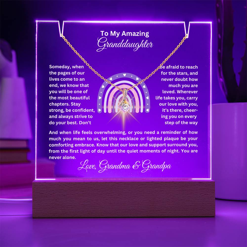 To My Granddaughter-Personalized  Keepsake  Acrylic and Alluring Necklace 62
