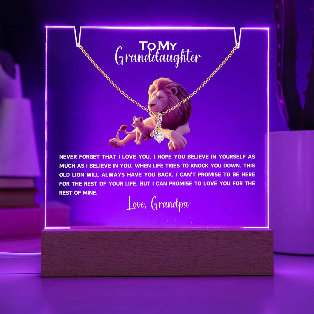 To My Granddaughter-Personalized  Keepsake  Acrylic and Alluring Necklace 86