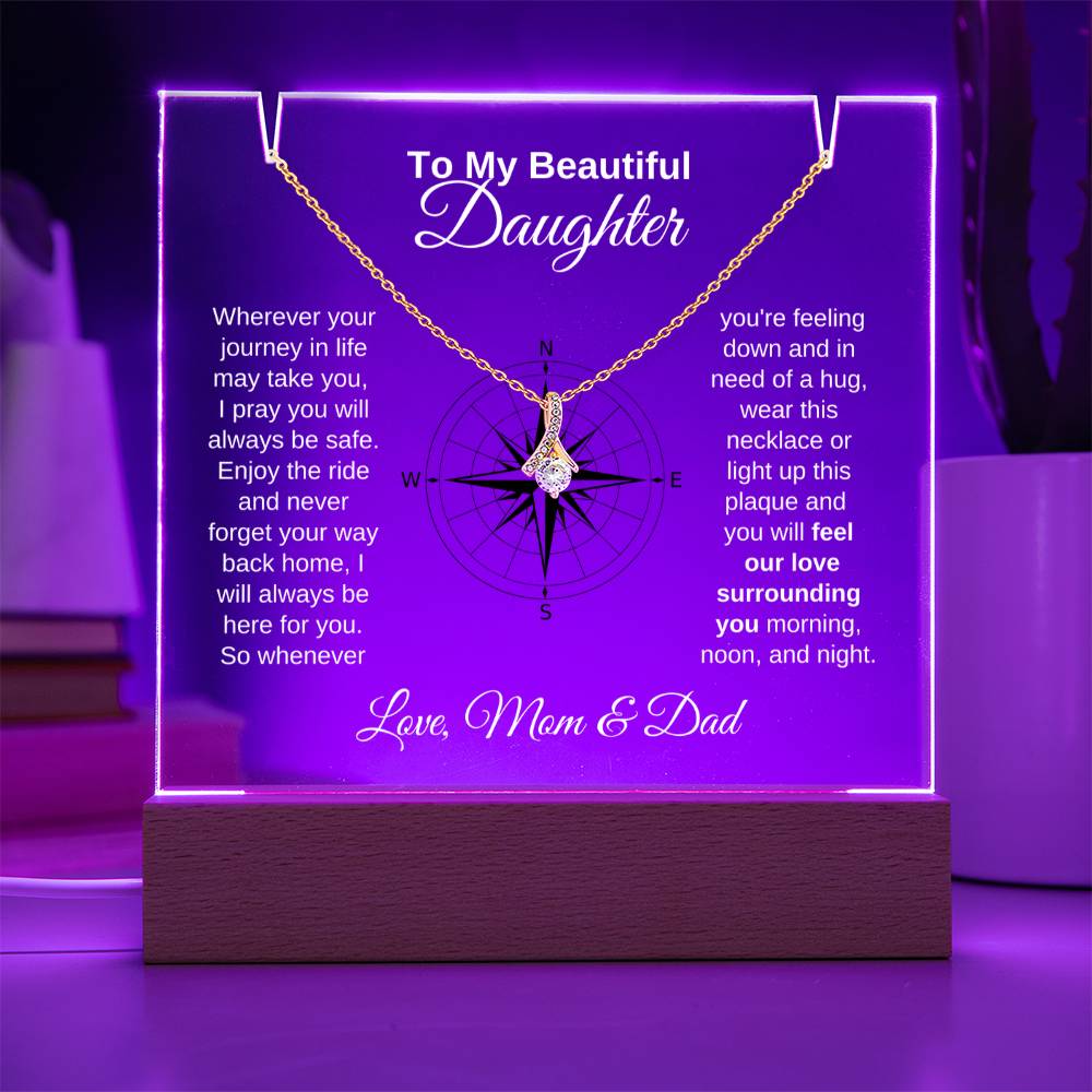 To My Daughter-Personalized  Keepsake  Acrylic and Alluring Necklace 9