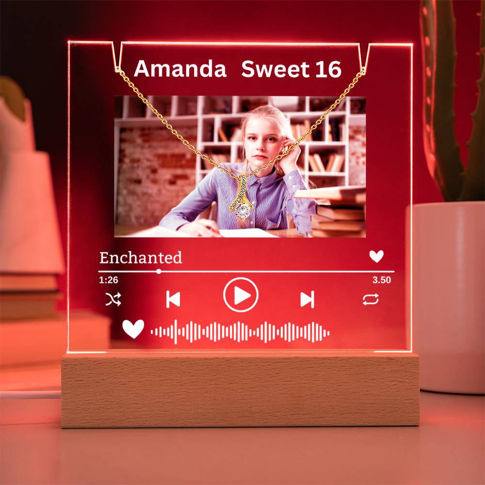 To My Daughter-Personalized  Keepsake  Acrylic and Alluring Necklace 215