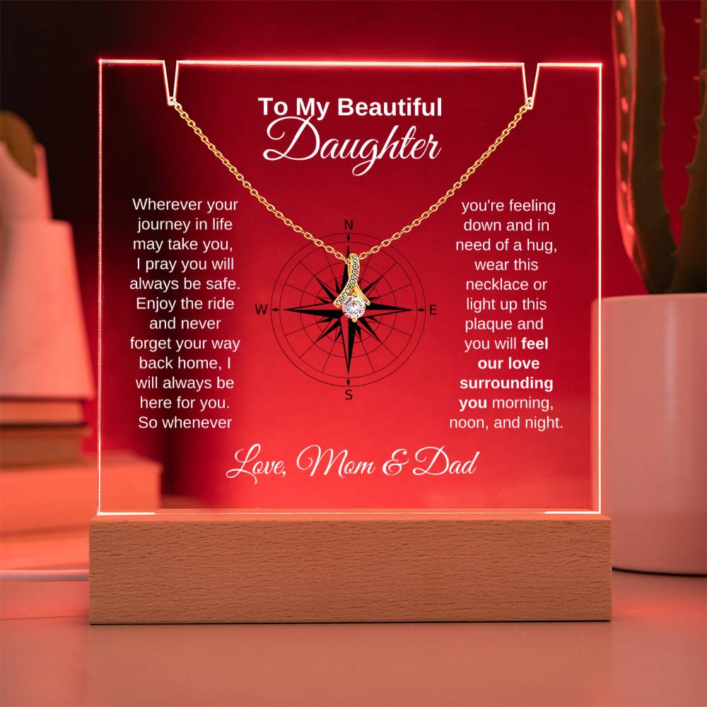 To My Daughter-Personalized  Keepsake  Acrylic and Alluring Necklace 9
