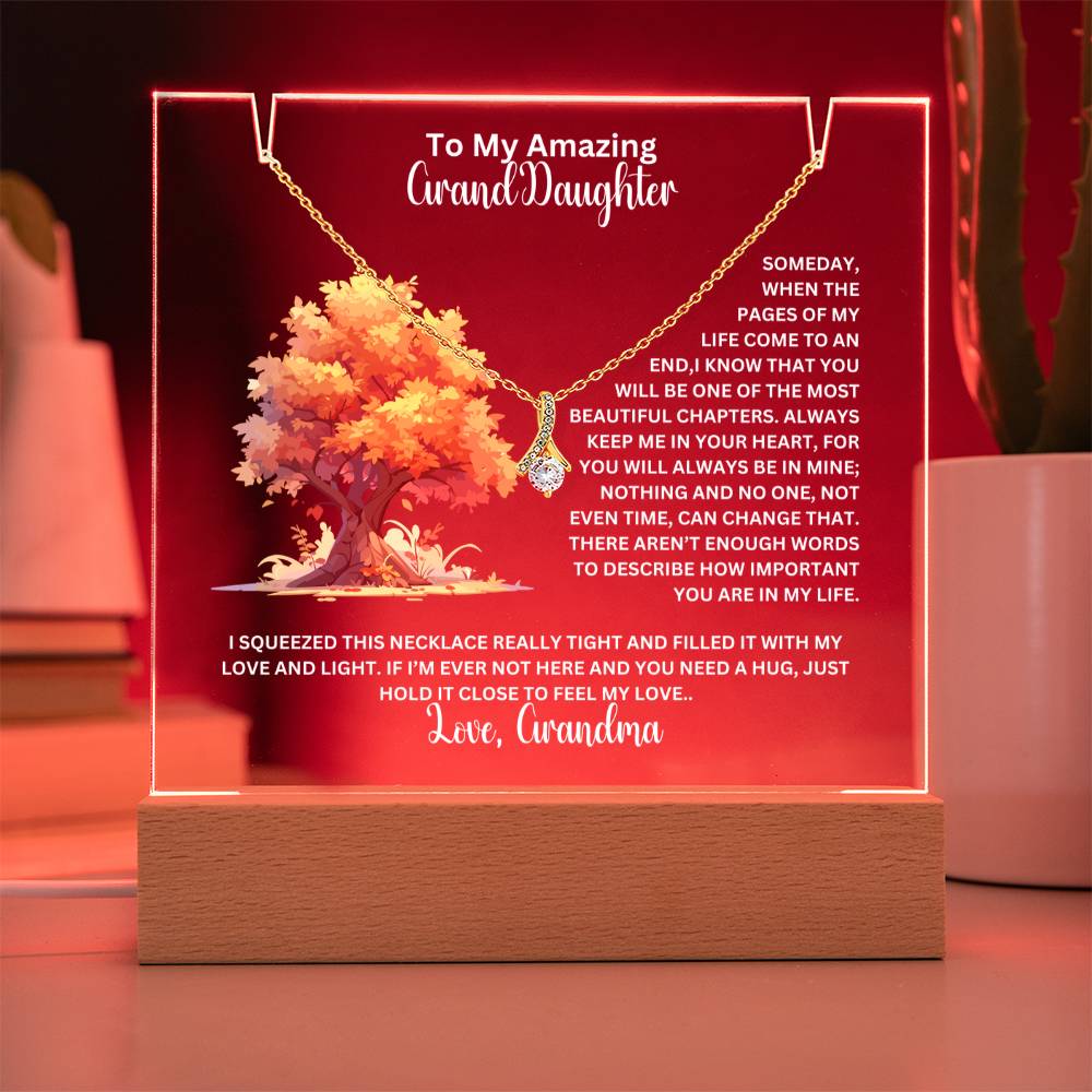 To My Granddaughter-Personalized  Keepsake  Acrylic and Alluring Necklace 43