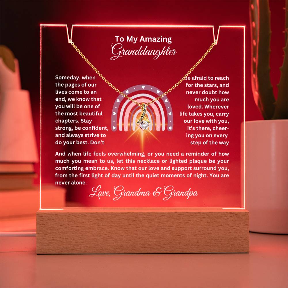 To My Granddaughter-Personalized  Keepsake  Acrylic and Alluring Necklace 62