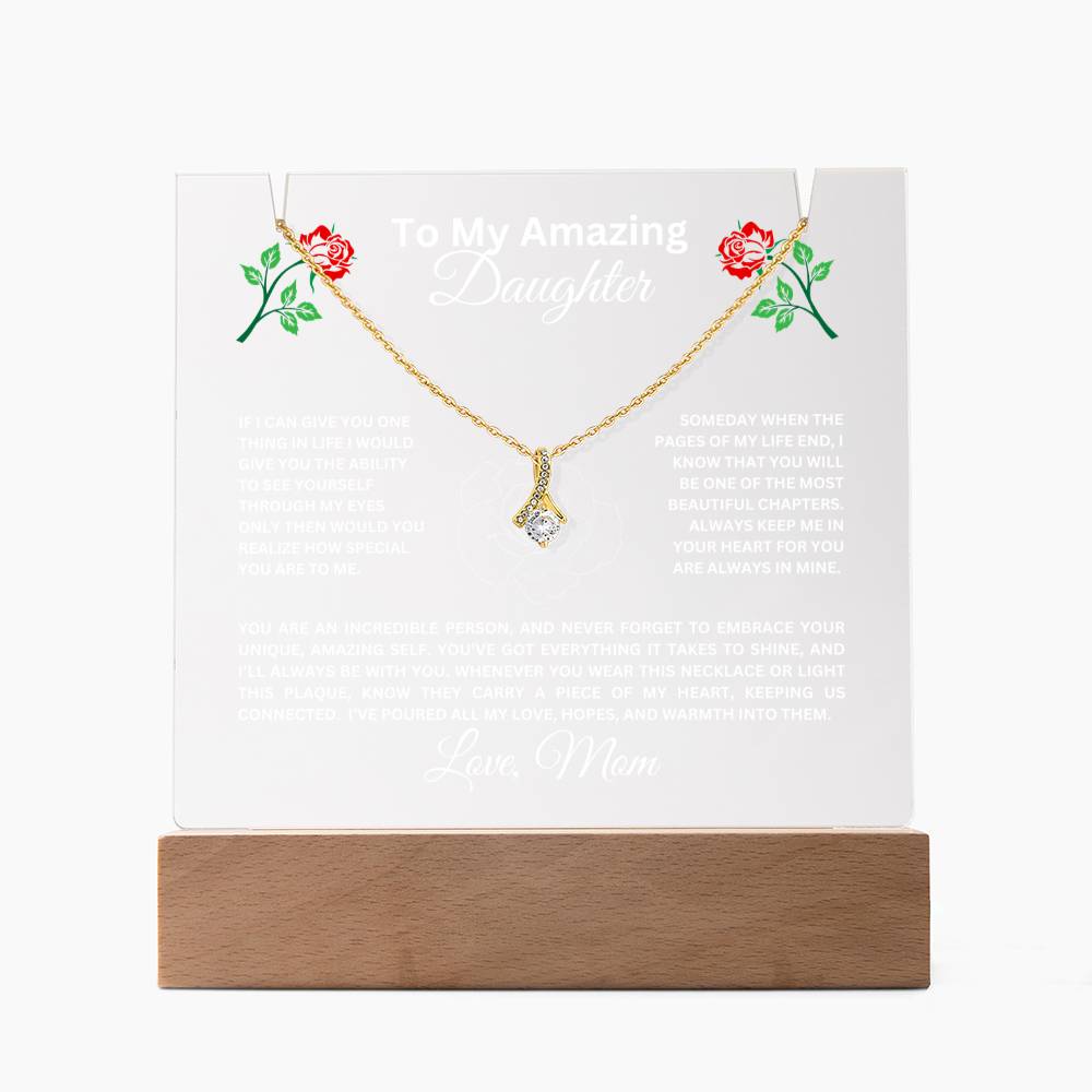 To My Daughter-Personalized  Keepsake  Acrylic and Alluring Necklace 56