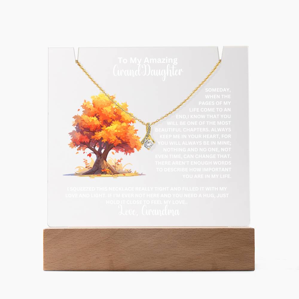 To My Granddaughter-Personalized  Keepsake  Acrylic and Alluring Necklace 43