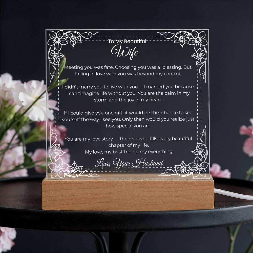 Acrylic Square Plaque-For Wife