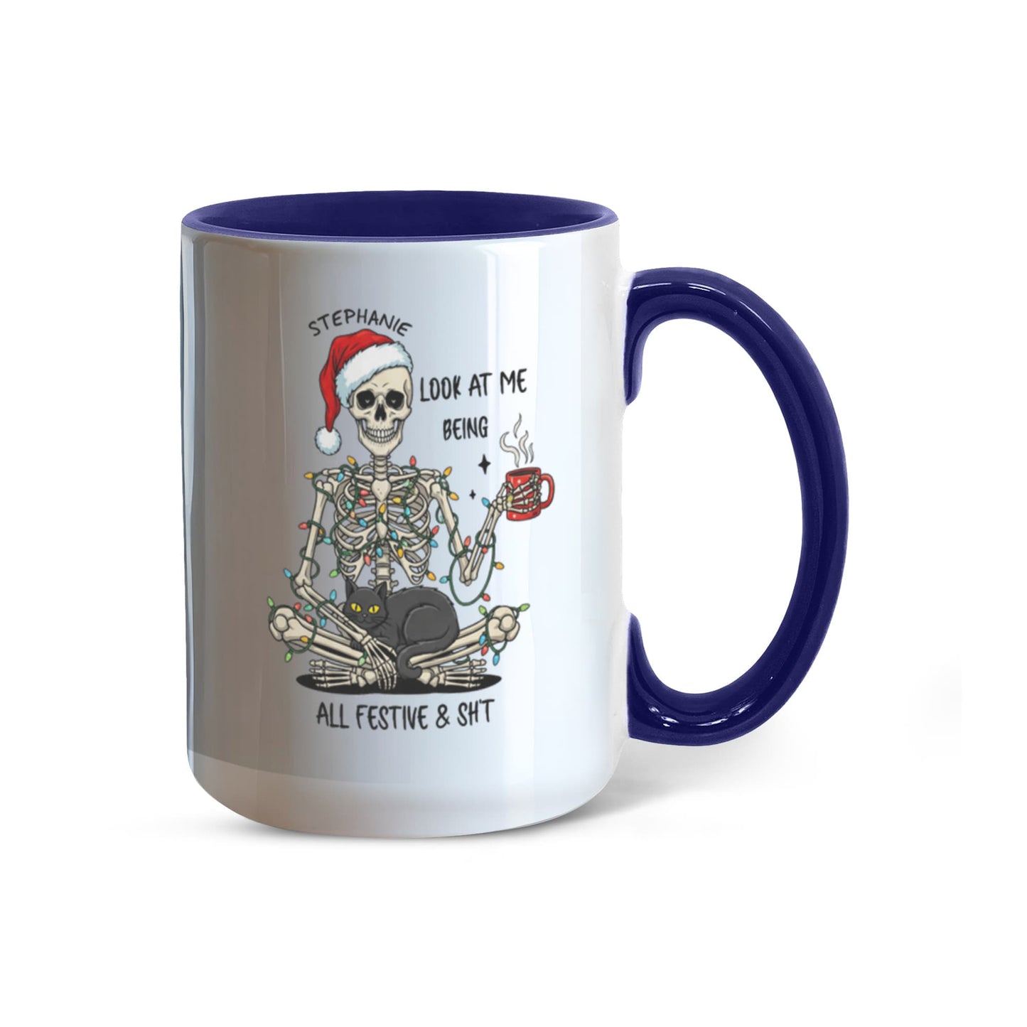 7 Colors Accent Mugs-Personalized Christmas Skeleton (1)
