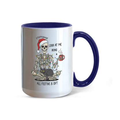 7 Colors Accent Mugs-Personalized Christmas Skeleton (1)