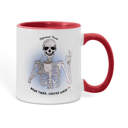 7 Colors Accent Mugs-Personalized Skeleton Coffee Addict Mug