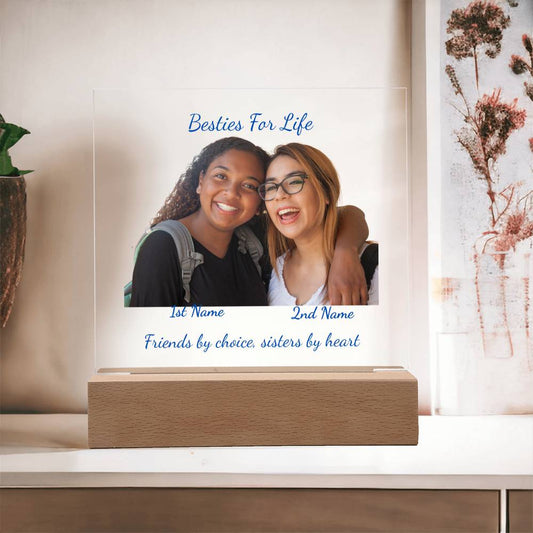 Acrylic Square Plaque-Personalized Besties