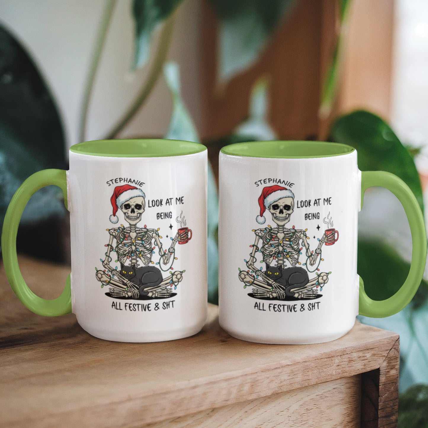 7 Colors Accent Mugs-Personalized Christmas Skeleton (1)