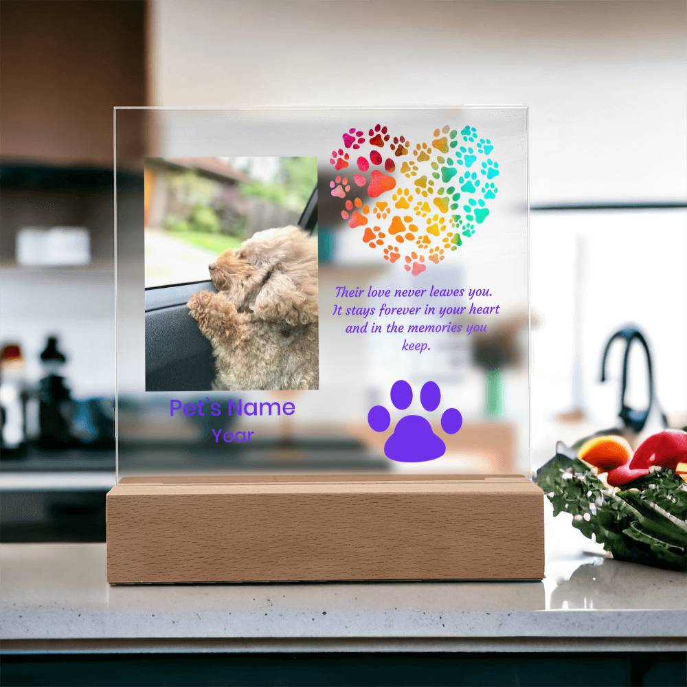 Acrylic Square Plaque- Pet Personalized Memorial