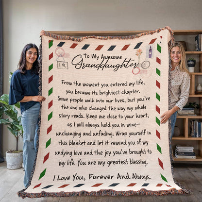 Artwork Heirloom Woven Blanket-Granddaughter