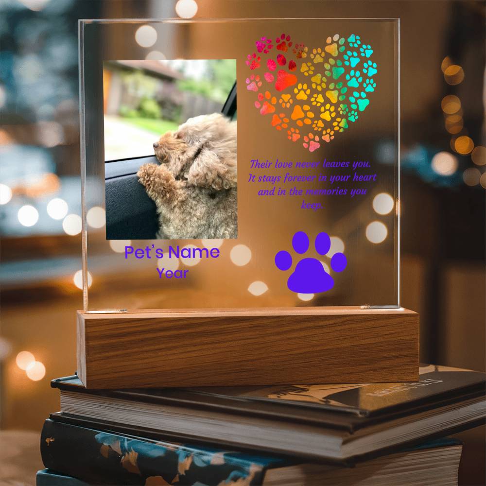 Acrylic Square Plaque- Pet Personalized Memorial