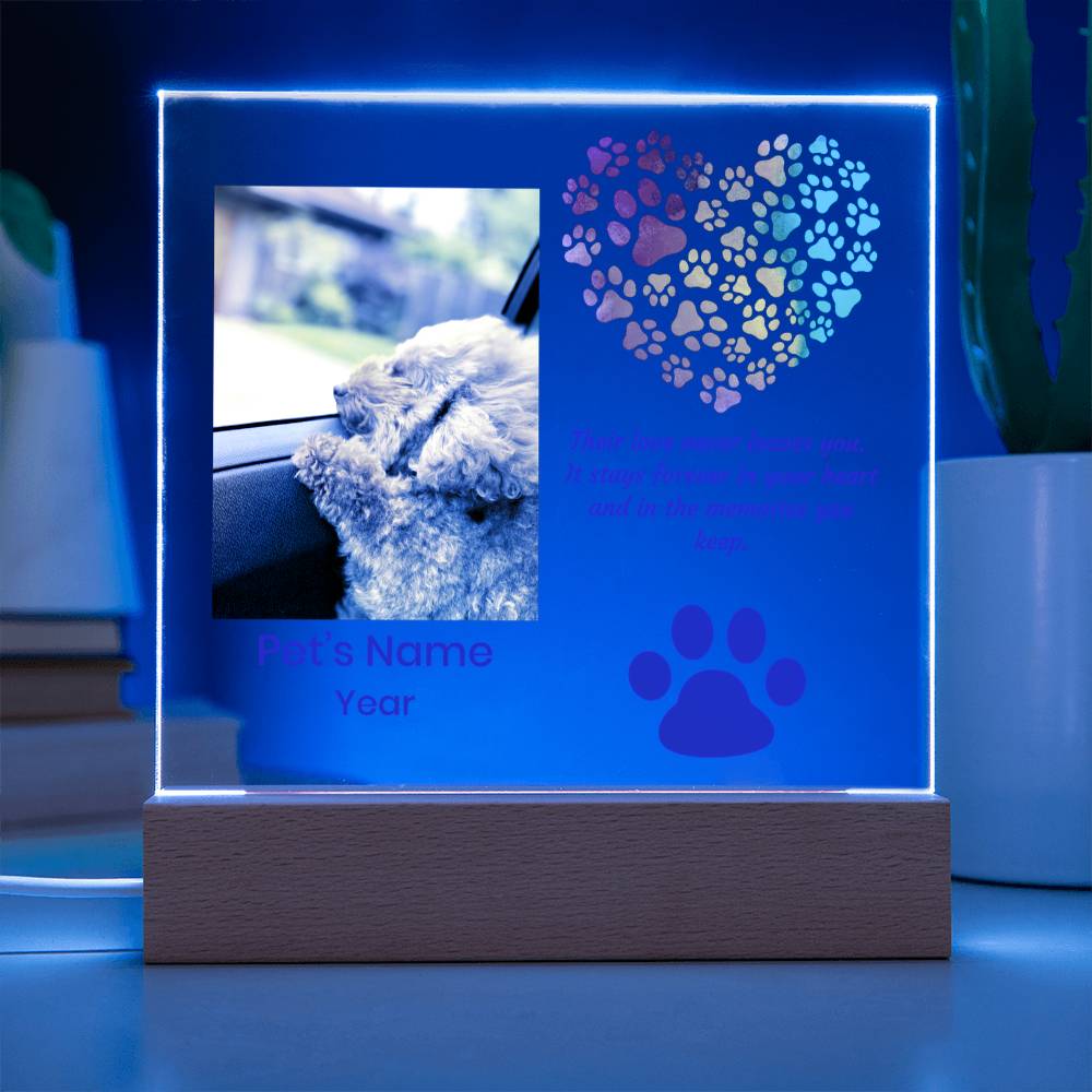 Acrylic Square Plaque- Pet Personalized Memorial
