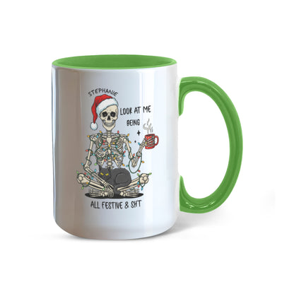 7 Colors Accent Mugs-Personalized Christmas Skeleton (1)