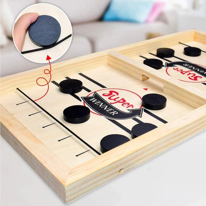 Table Hockey Paced Sling Puck Board Game, fast Sling Puck Game,Party Game,Adult Child Family Game 