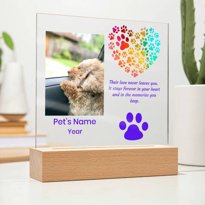 Acrylic Square Plaque- Pet Personalized Memorial