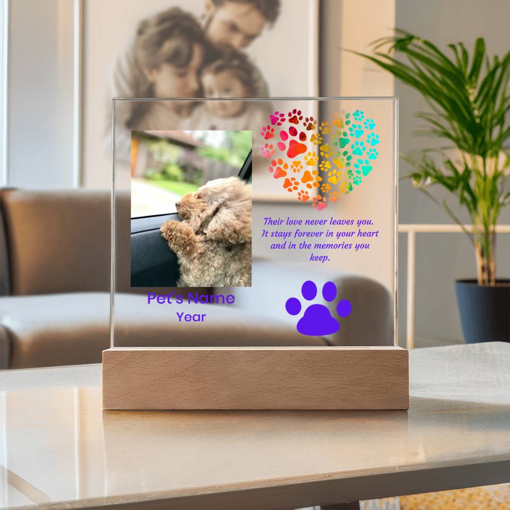 Acrylic Square Plaque- Pet Personalized Memorial