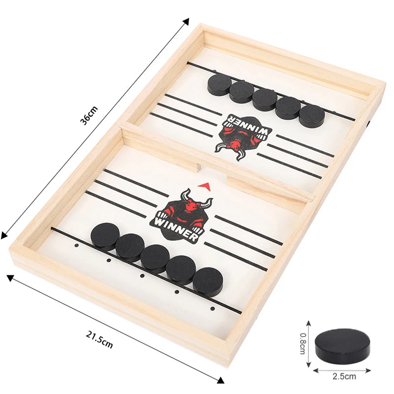 Table Hockey Paced Sling Puck Board Game, fast Sling Puck Game,Party Game,Adult Child Family Game 