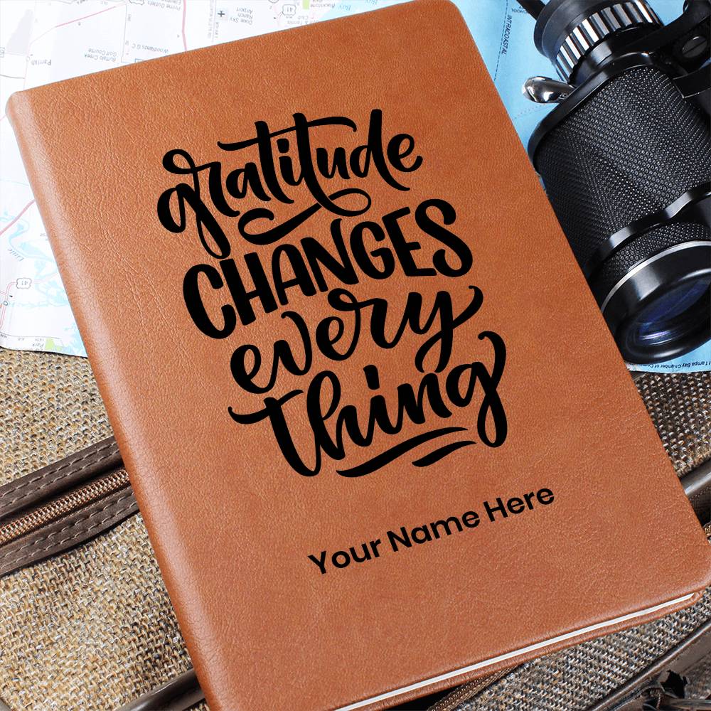 Graphic Leather Gratitude Journal – Personalized with Name