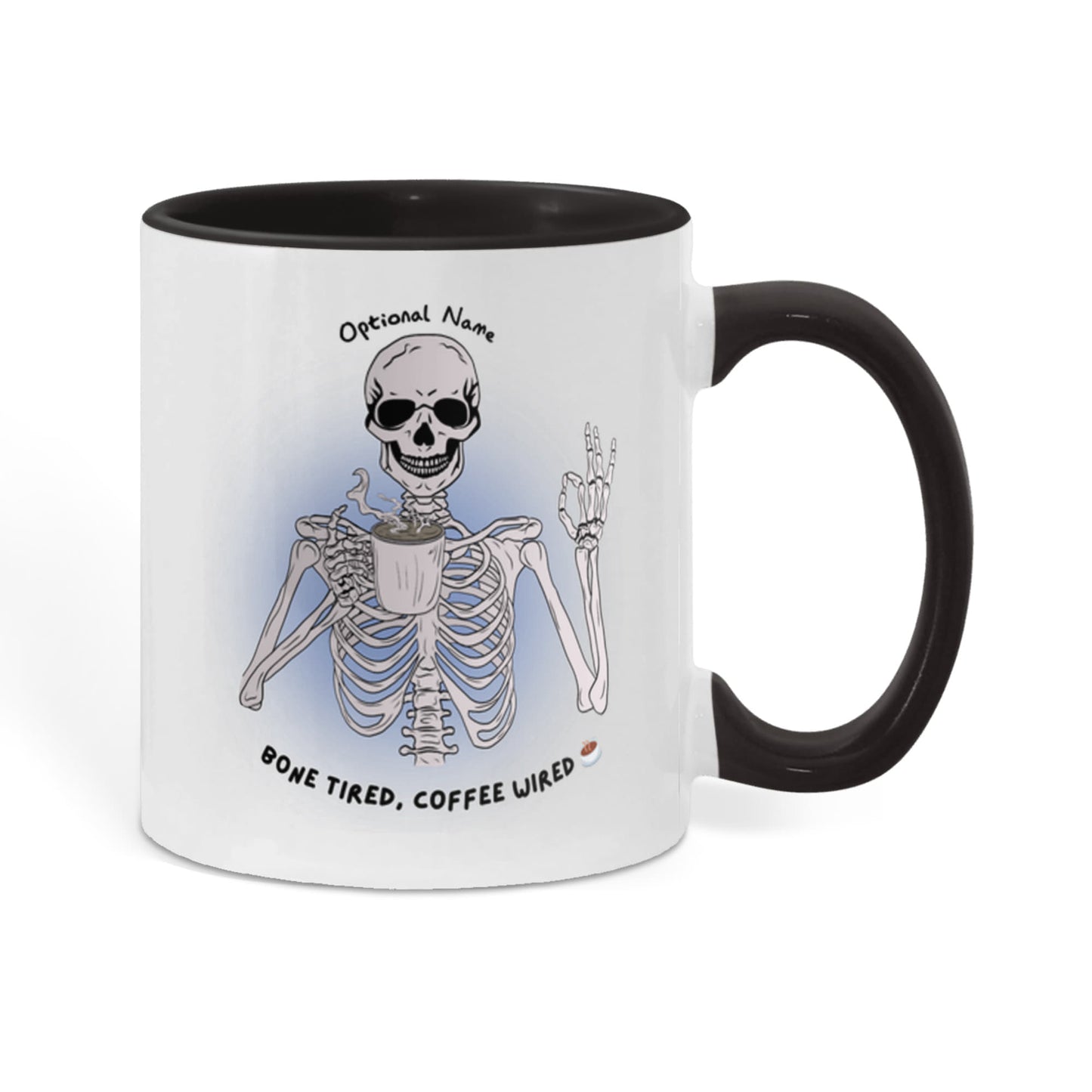 7 Colors Accent Mugs-Personalized Skeleton Coffee Addict Mug
