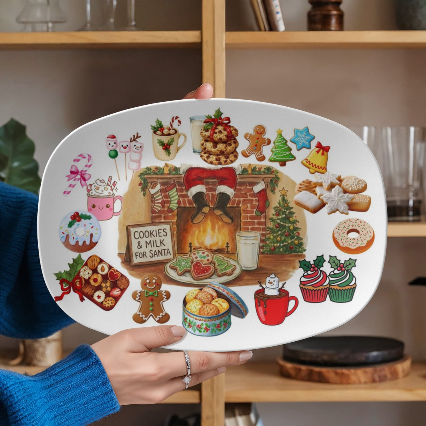 10”x14” Platter-Cookies for Santa Holiday