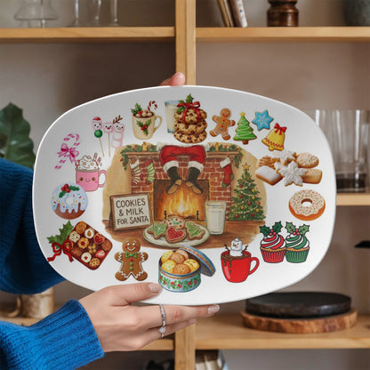 10”x14” Platter-Cookies for Santa Holiday