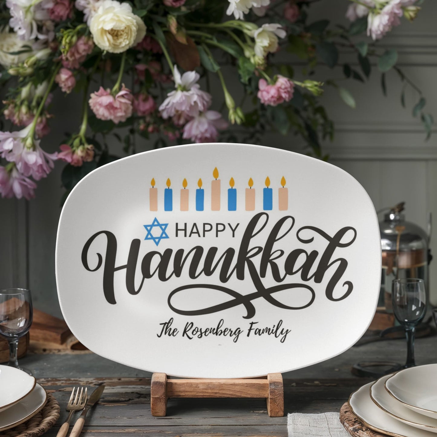 10”x14” Platter-Personalized Hanukkah Holiday