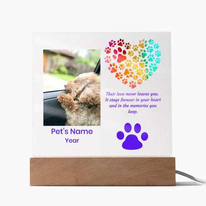 Acrylic Square Plaque- Pet Personalized Memorial