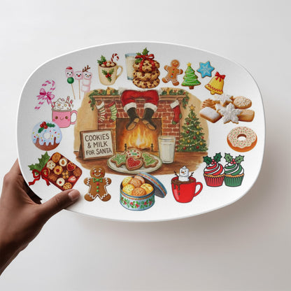 10”x14” Platter-Cookies for Santa Holiday