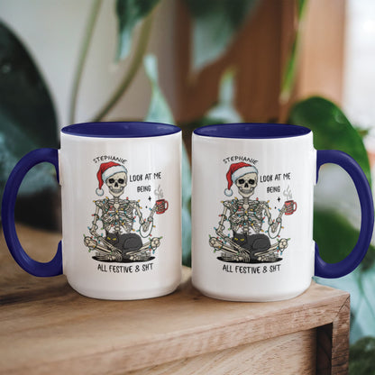 7 Colors Accent Mugs-Personalized Christmas Skeleton (1)