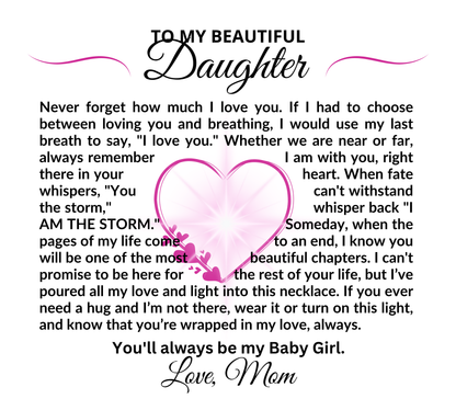 To My Daughter-My Last Breath-Personalized this Keepsake 7 LED Light Acrylic Bundle,featuring a Square Acrylic and the beautiful Forever Love Necklace 248 - Essential Home Zone Essential Home Zone Jewelry To My Daughter-My Last Breath-Personalized this Keepsake 7 LED Light Acrylic Bundle,featuring a Square Acrylic and the beautiful Forever Love Necklace 248