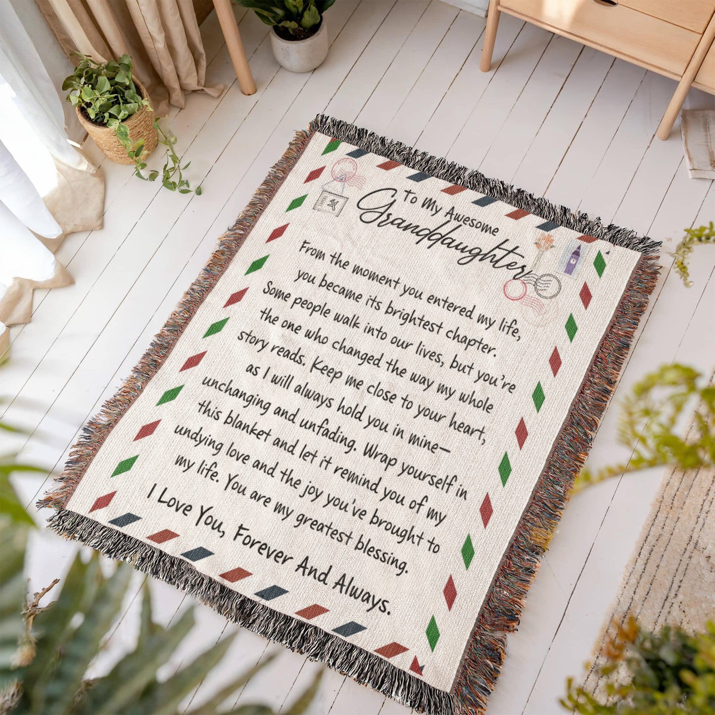 Artwork Heirloom Woven Blanket-Granddaughter