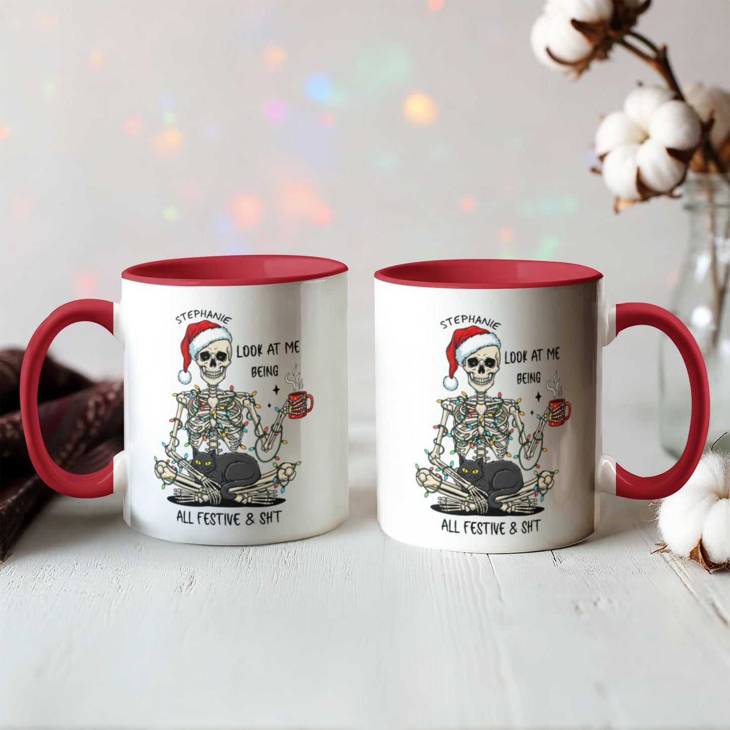 7 Colors Accent Mugs-Personalized Christmas Skeleton (1)
